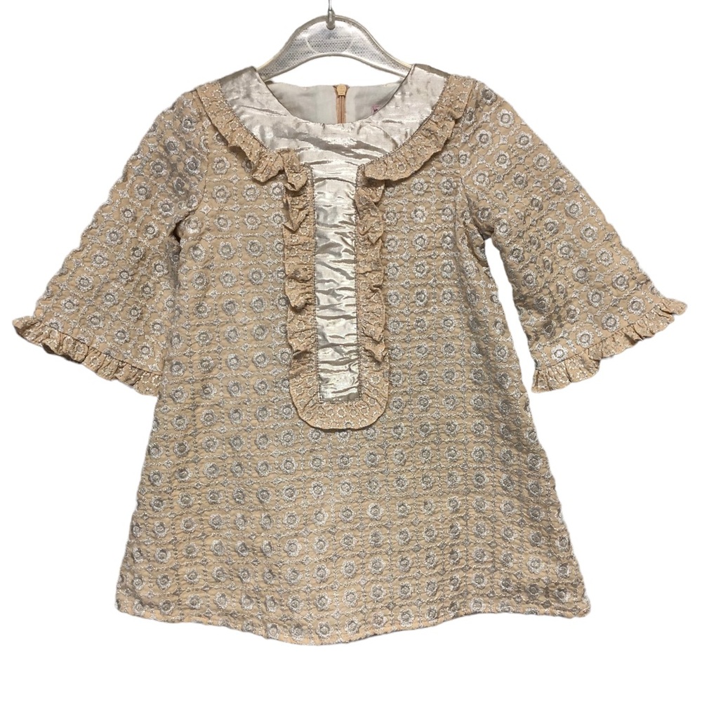 【🤑🛍️ANY 3 for $30 FIRM】gold silver floral embroidery dress 4T